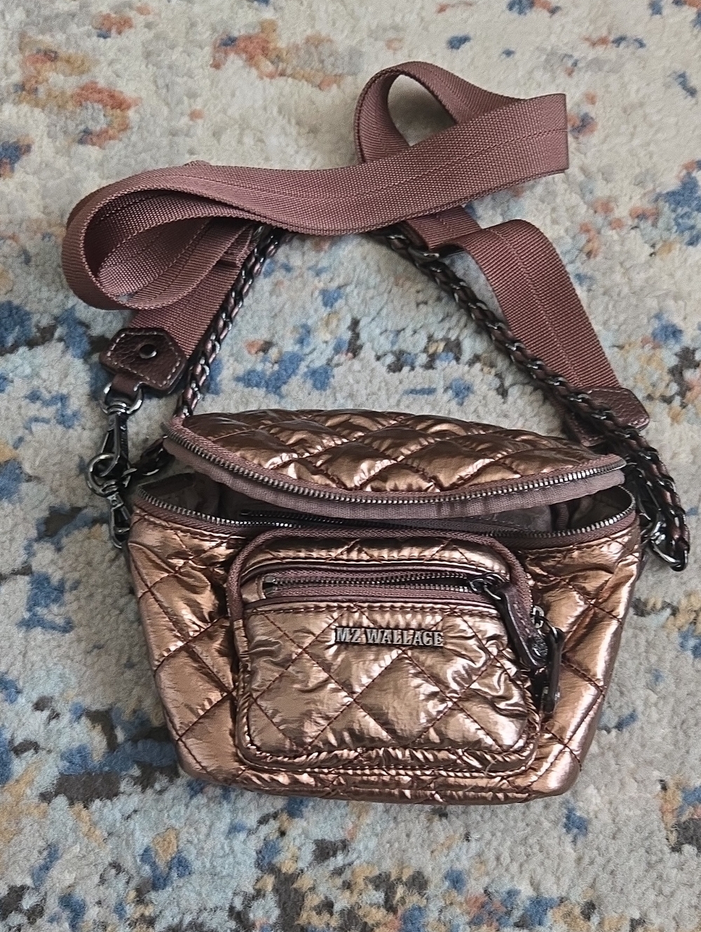 MZ Wallace Metallic Rose Crossbody Bag
